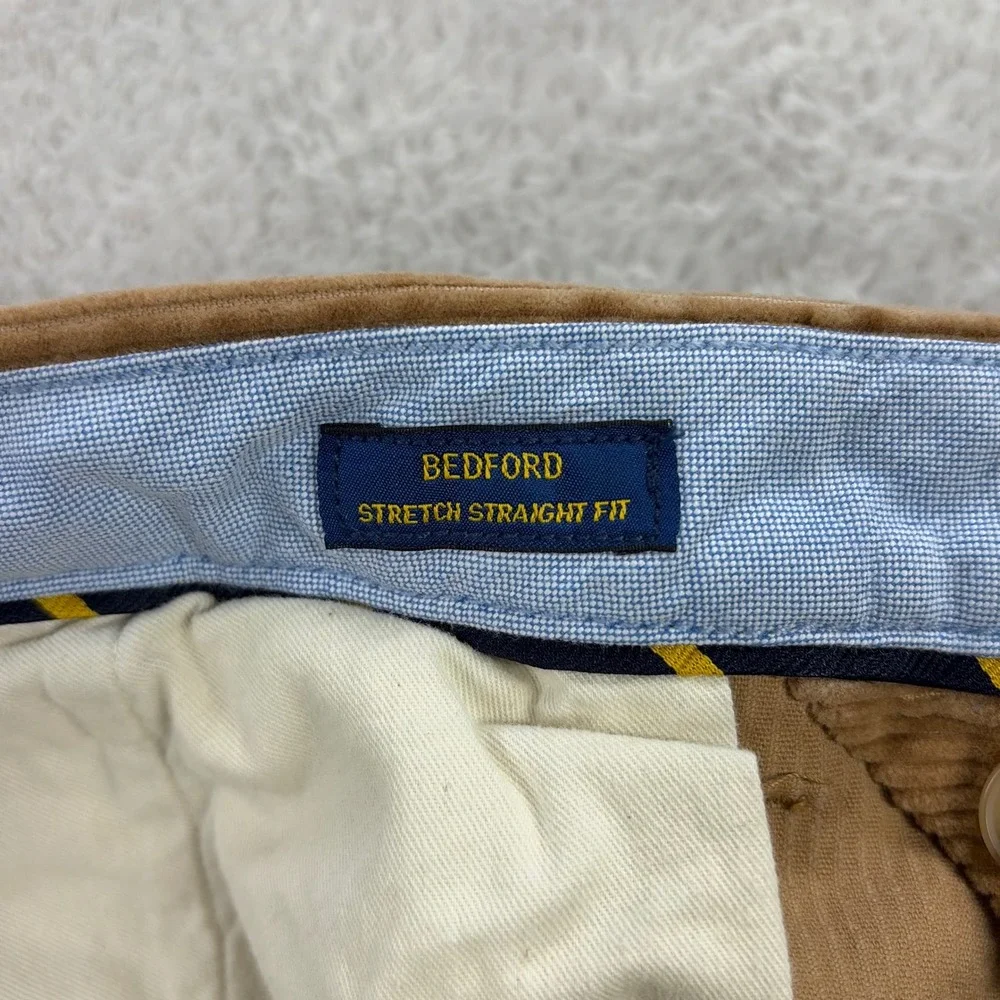 Polo Ralph Lauren Corduroy Pants Men 38x31 Tan Bedford Straight Fit Chino Preppy